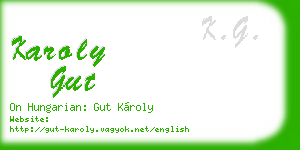 karoly gut business card